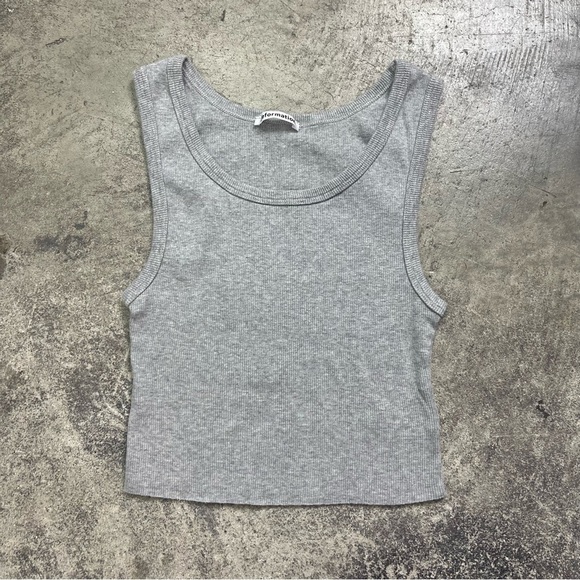 REFORMATION Gray Ribbed Tank - Picture 2 of 6